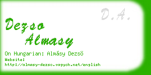 dezso almasy business card