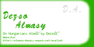 dezso almasy business card